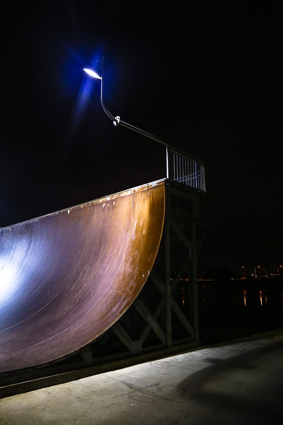 brown wooden half pipe with light preview
