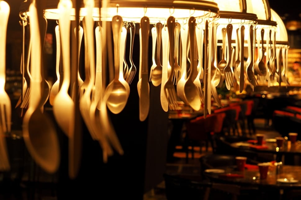Fork, Spoon, Hanging, Lamps Utensils, in a row, hanging preview