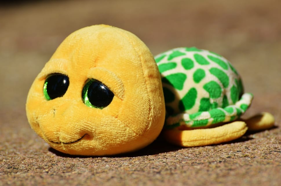 yellow and green turtle plush toy preview