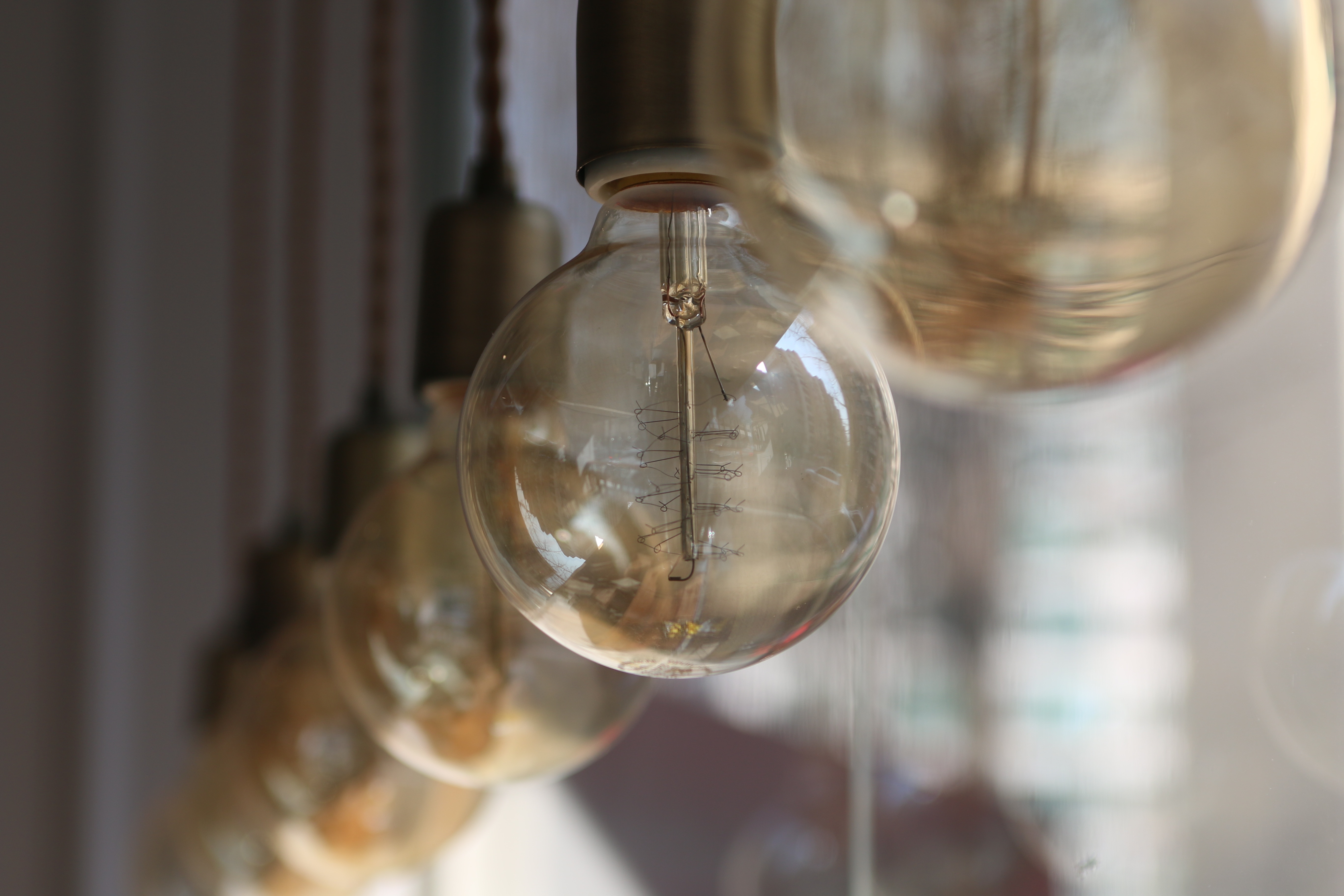 clear glass hanging bulbs