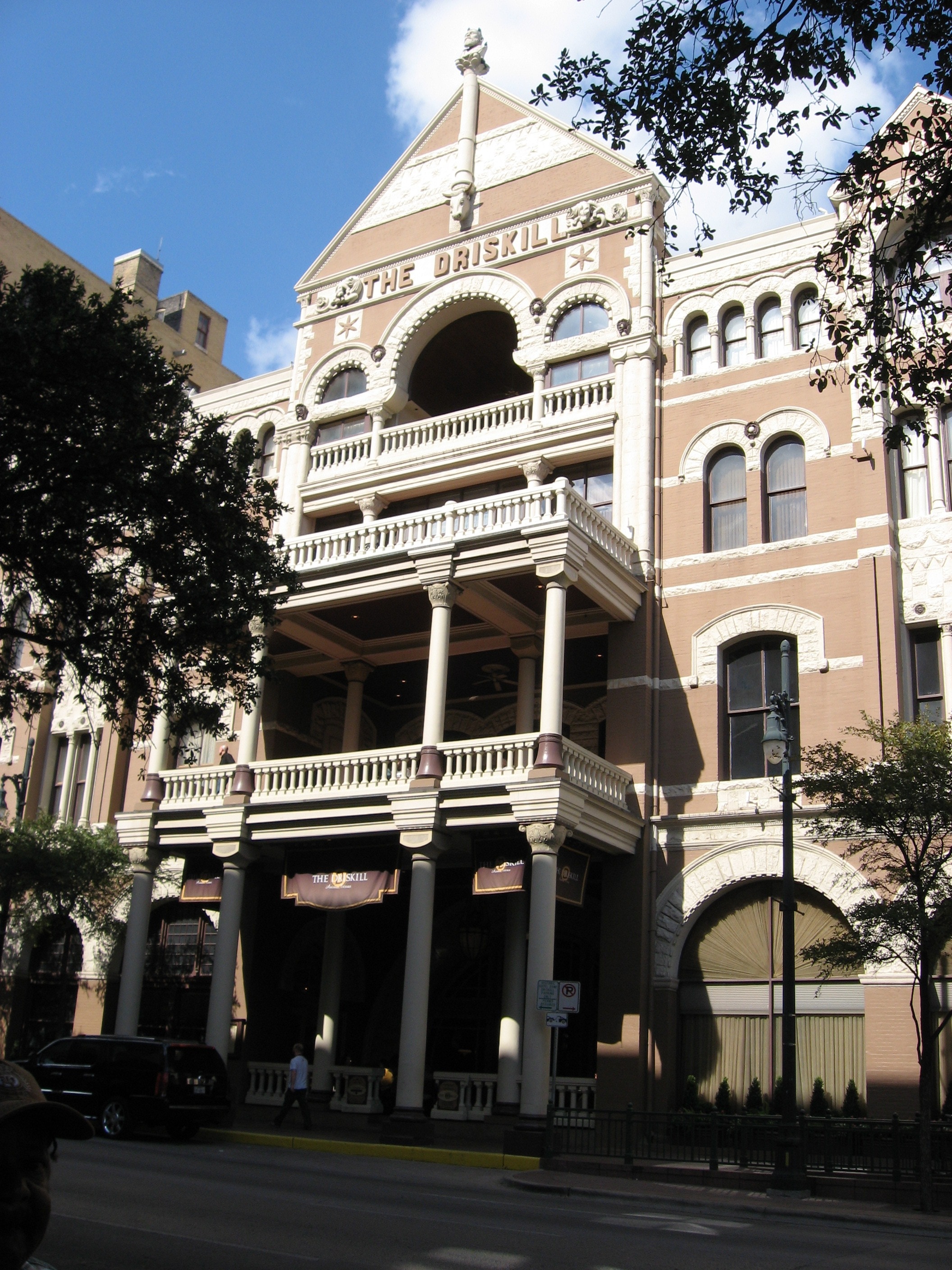 Hotel, Driskill, Austin, Downtown, Texas, architecture, low angle view