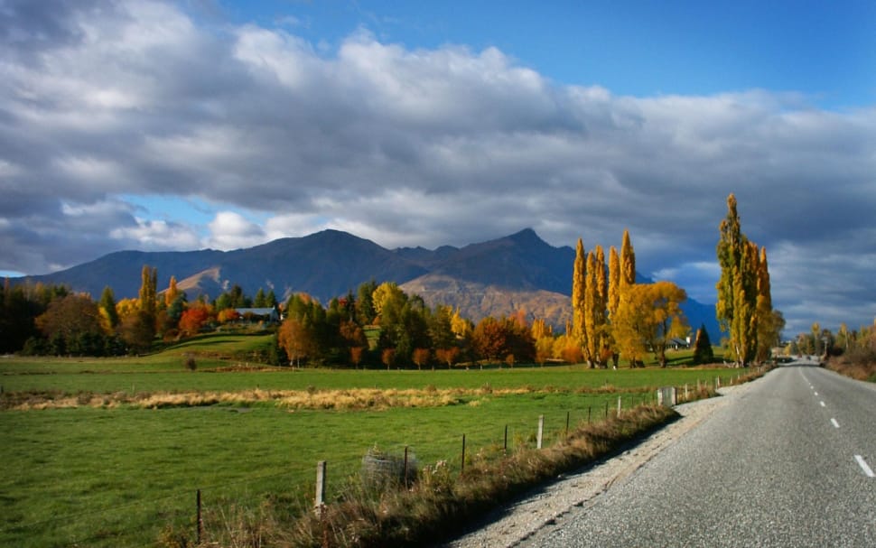 Down a country road in cloudy day. Otago.NZ preview