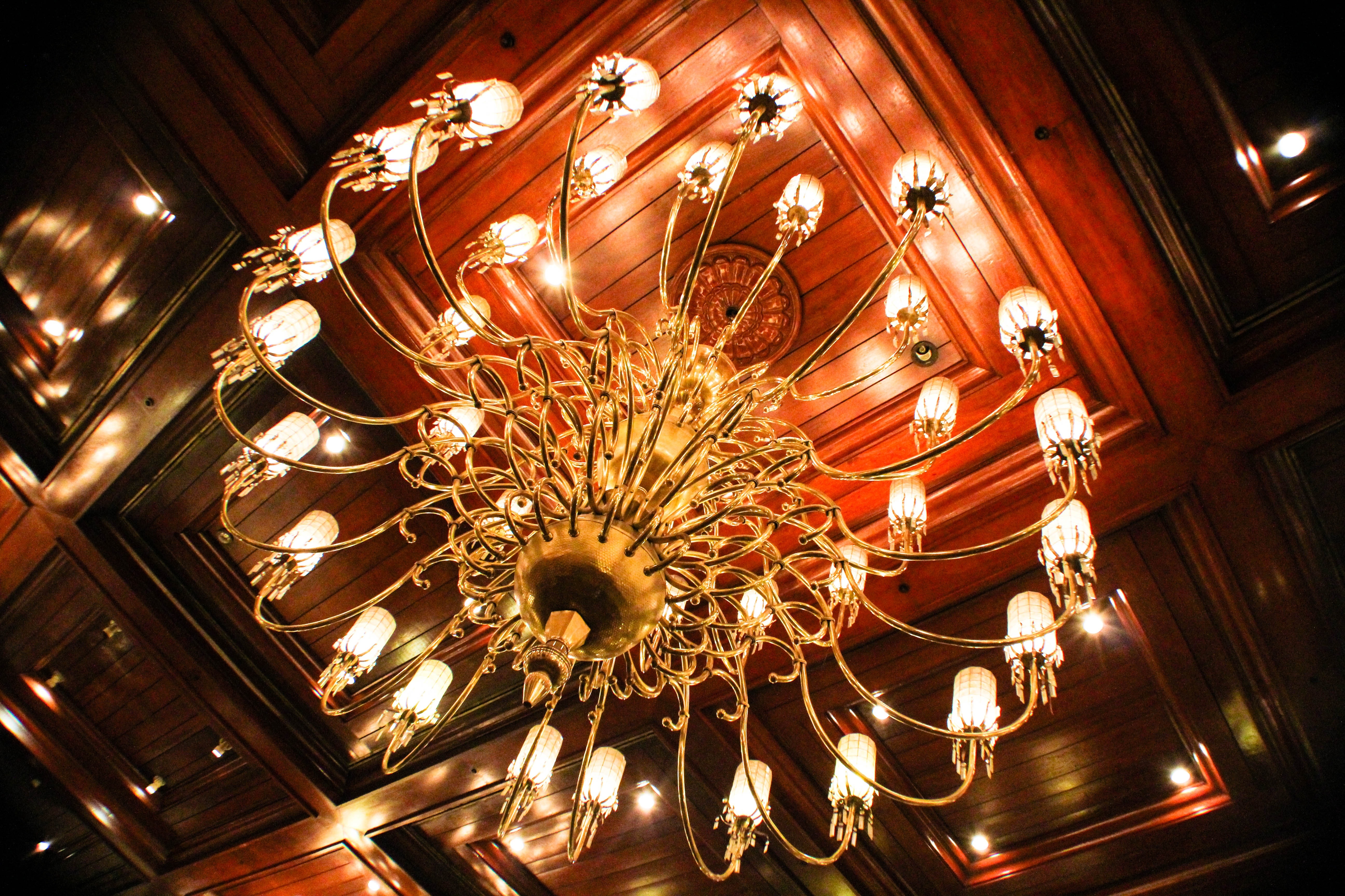 gold white light chandelier