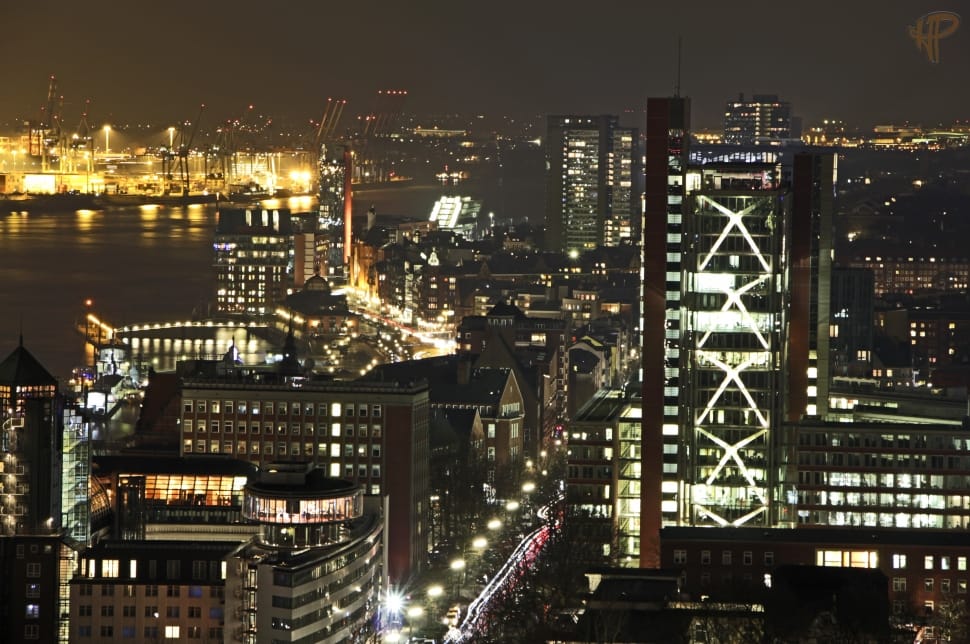 Long Exposure, Hamburg, Night, illuminated, architecture preview