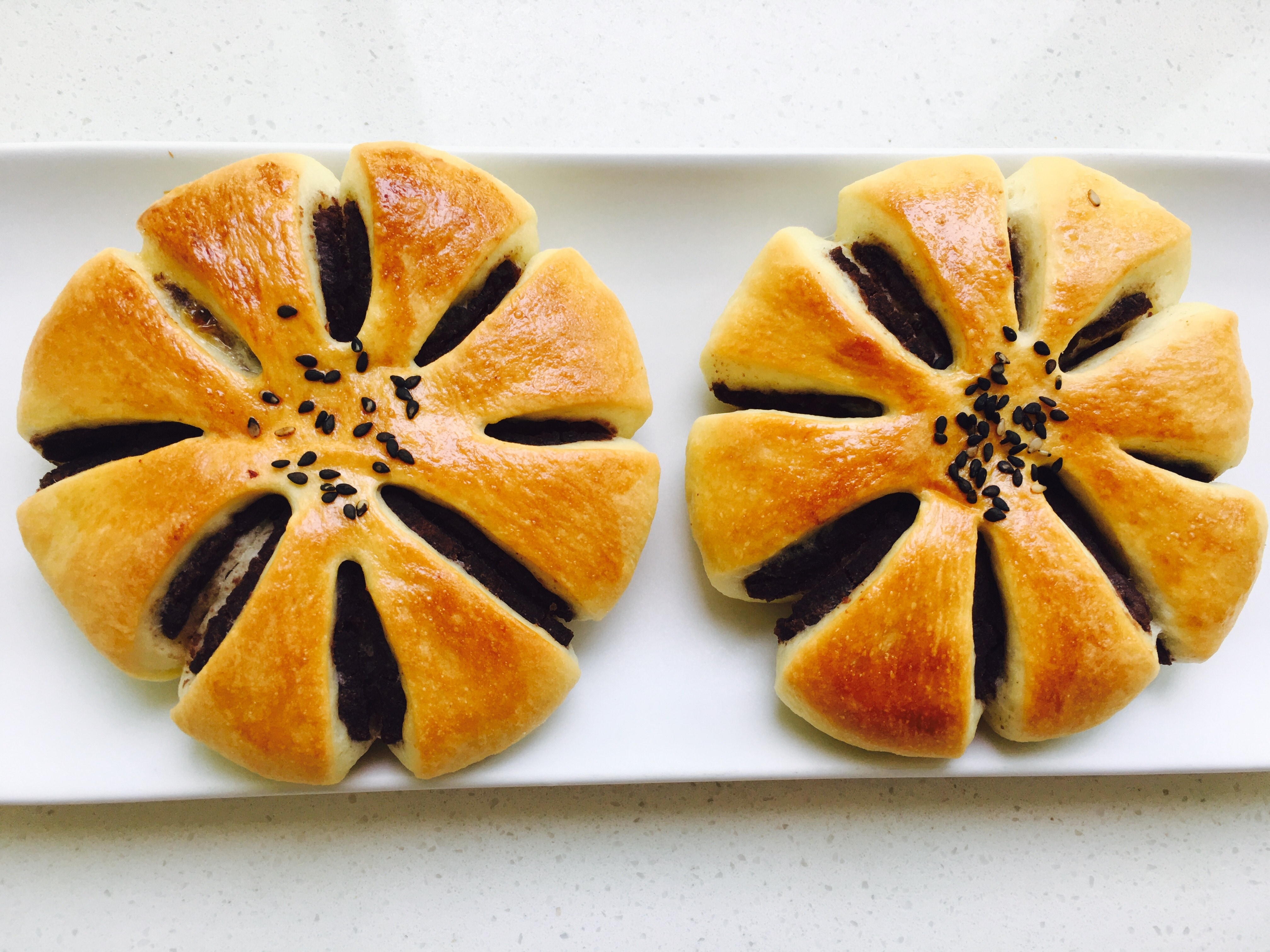 2 baked round pastries