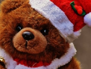 brown christmas bear plush toy thumbnail