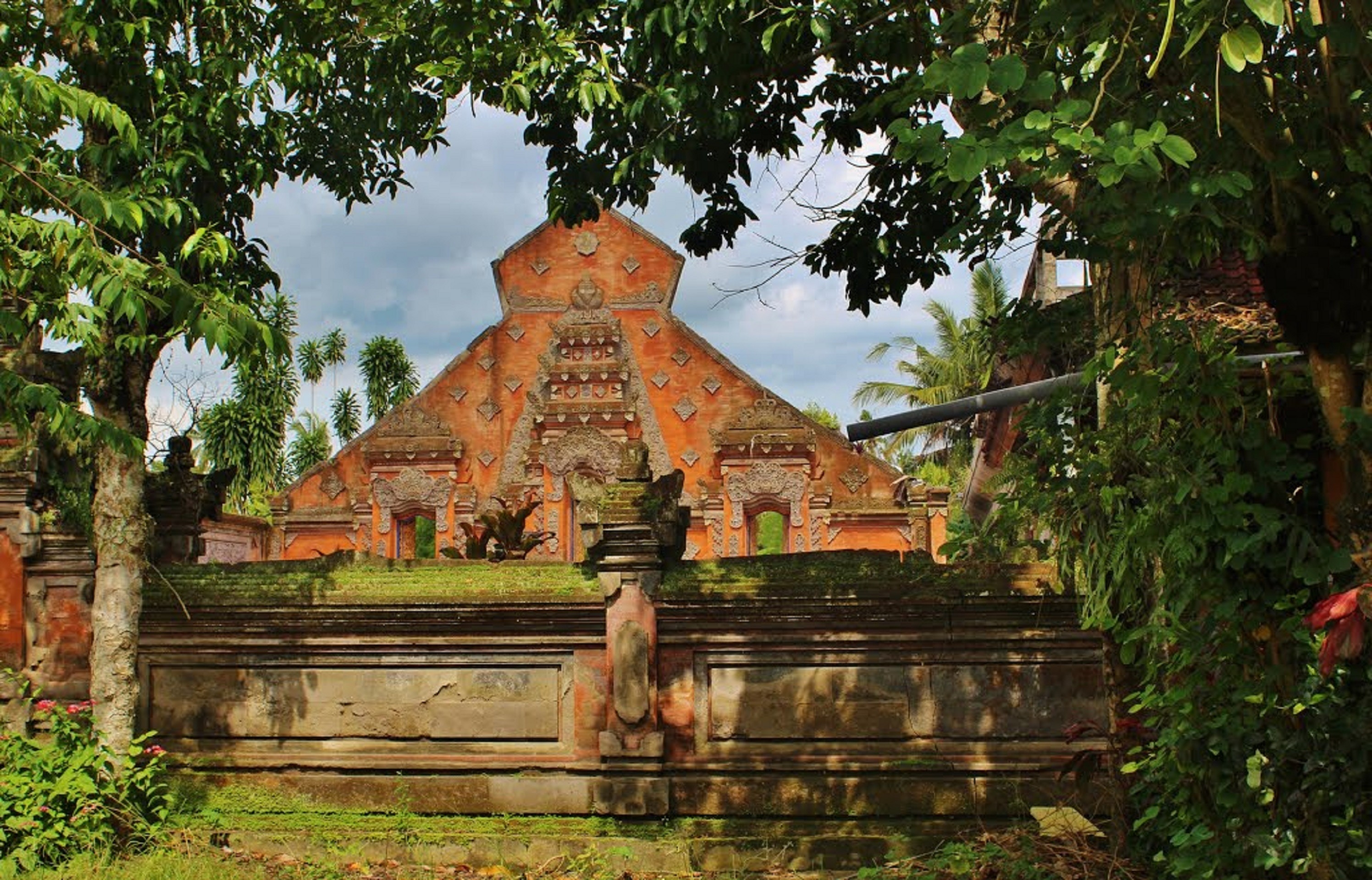 orange concrete pyramid temple in thailand