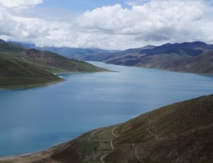 Yamdrok, Lake, Mountains, Blue, Tibet, mountain, sky thumbnail
