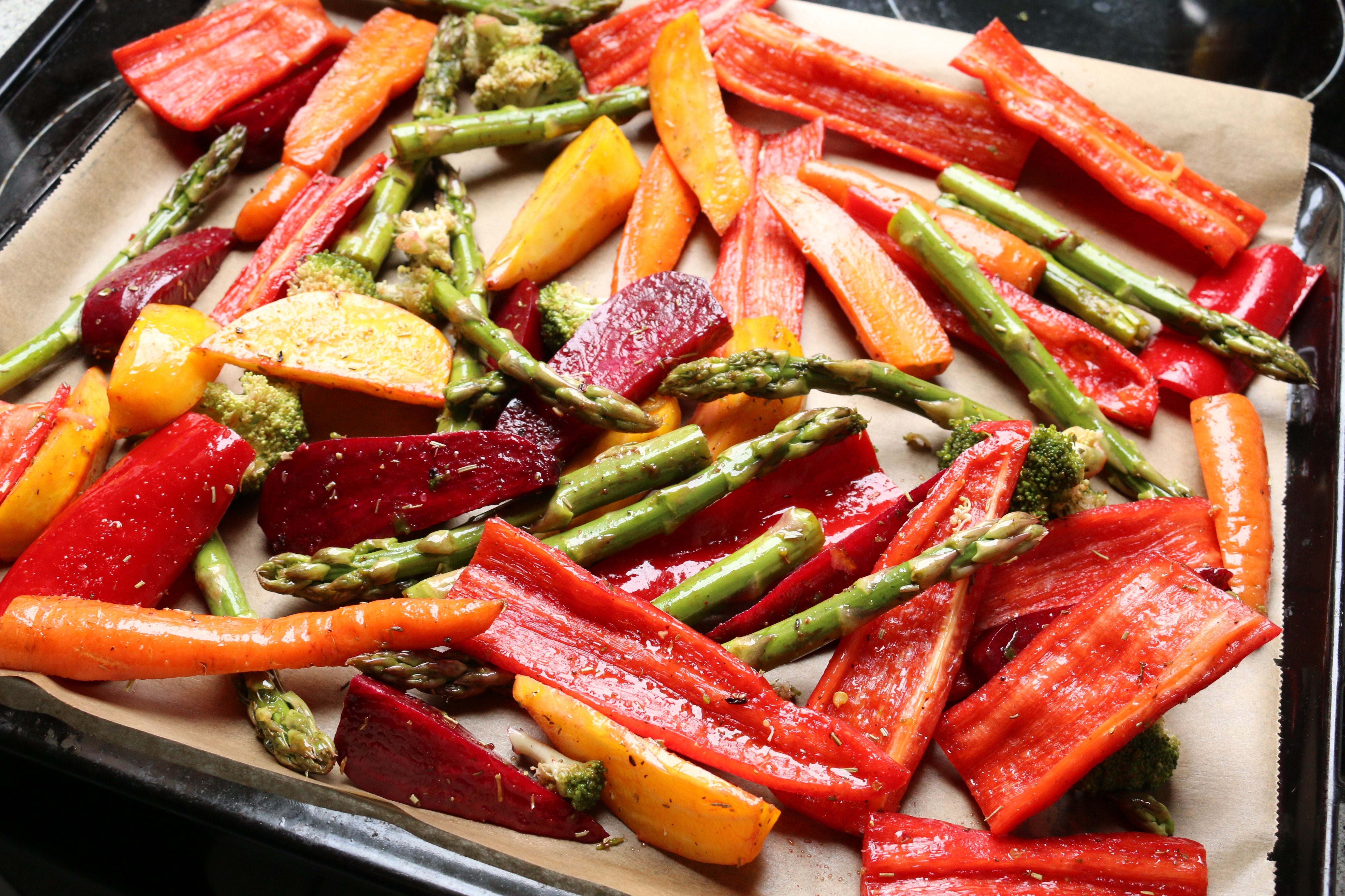 cooked vegetables on plate
