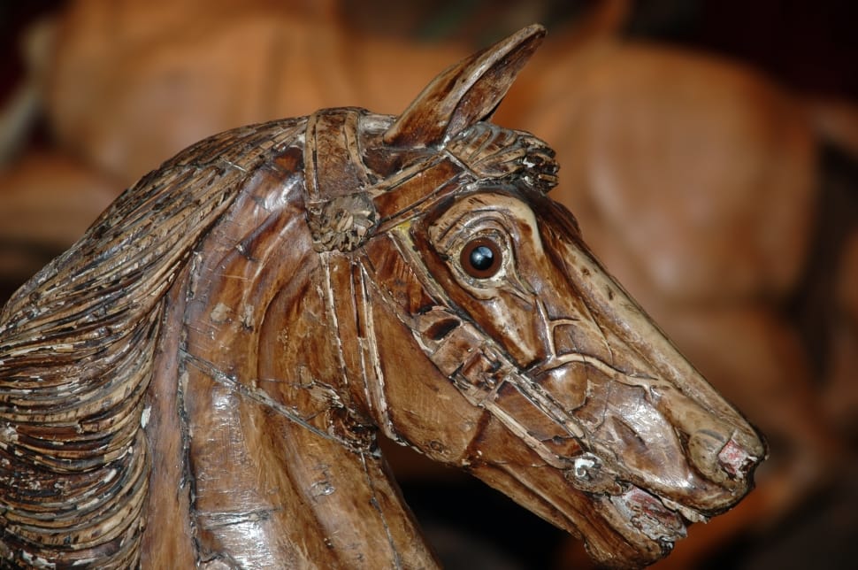 brown wooden horse figure preview