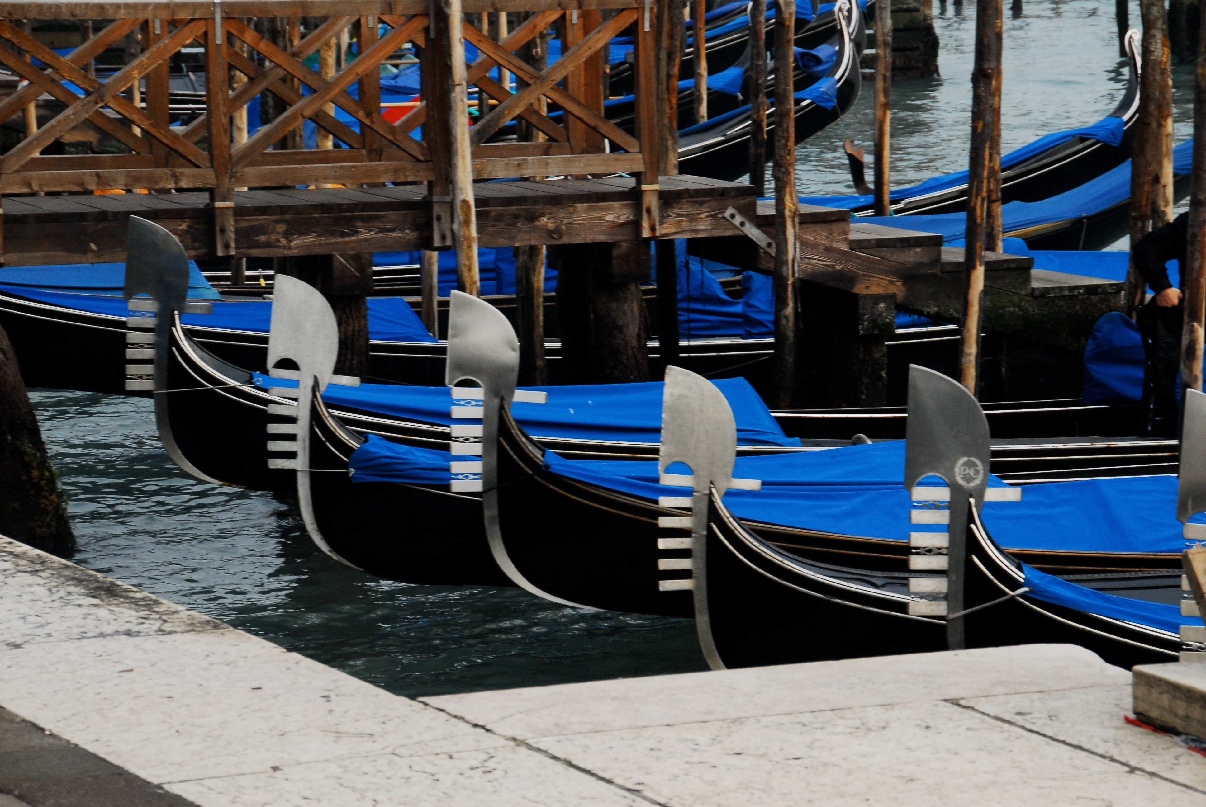 blue and black boats