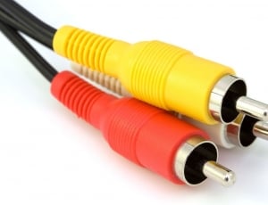 Cables, Composite, Audio, Video, multi colored, white background thumbnail