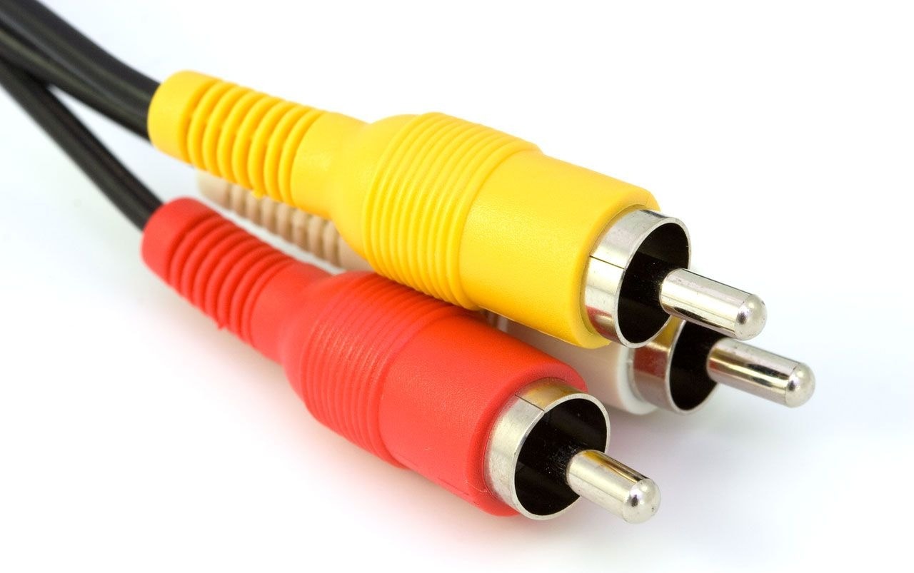 Cables, Composite, Audio, Video, multi colored, white background