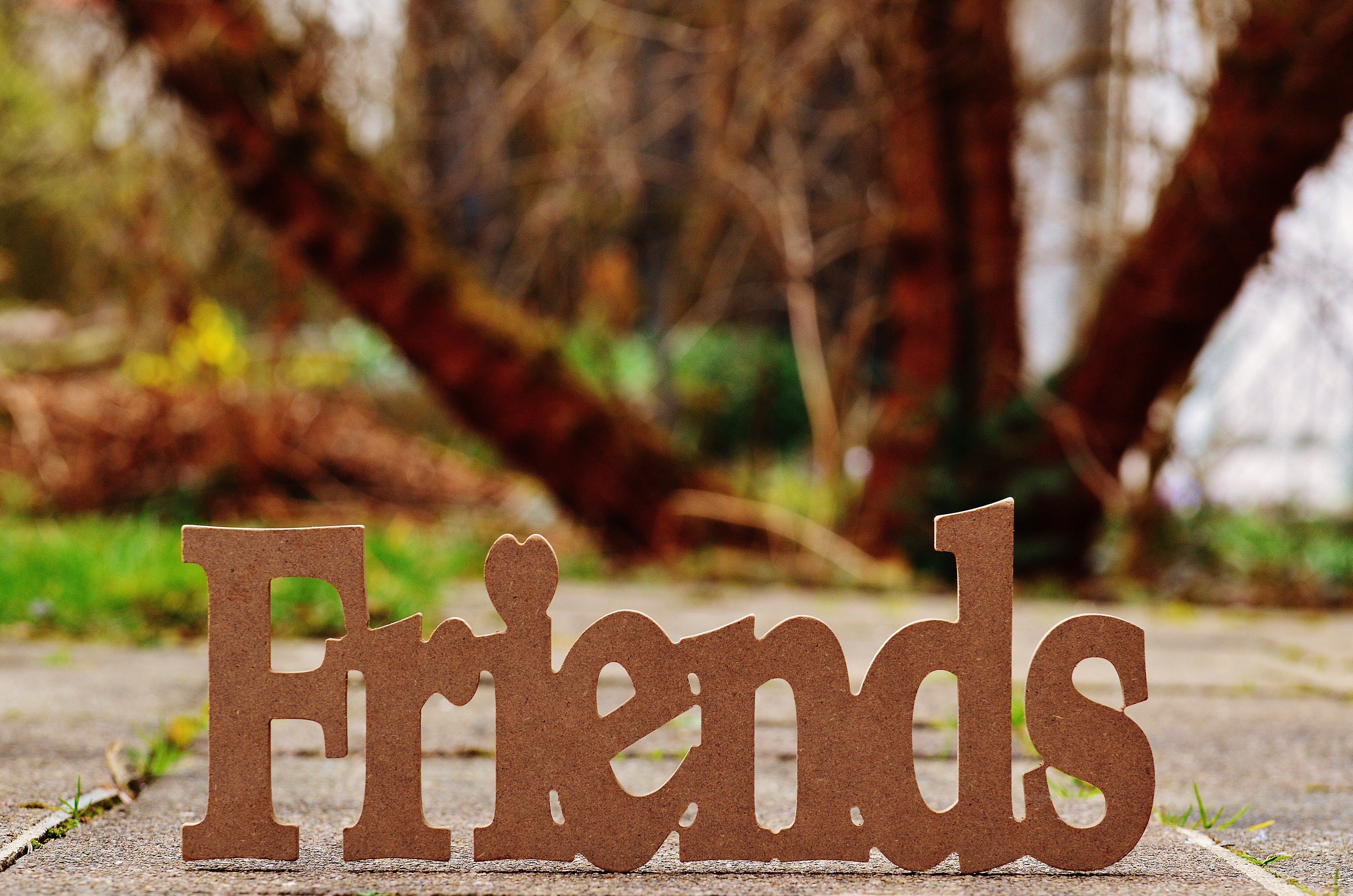 brown wooden friends freestanding letters
