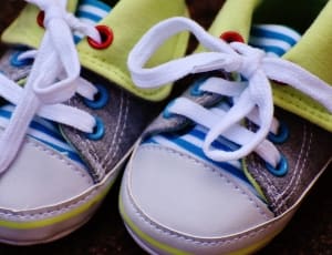 toddler's yellow gray and white sneakers thumbnail