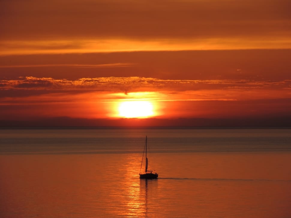 The Baltic Sea, Sailing, Sea, West, sunset, sea preview