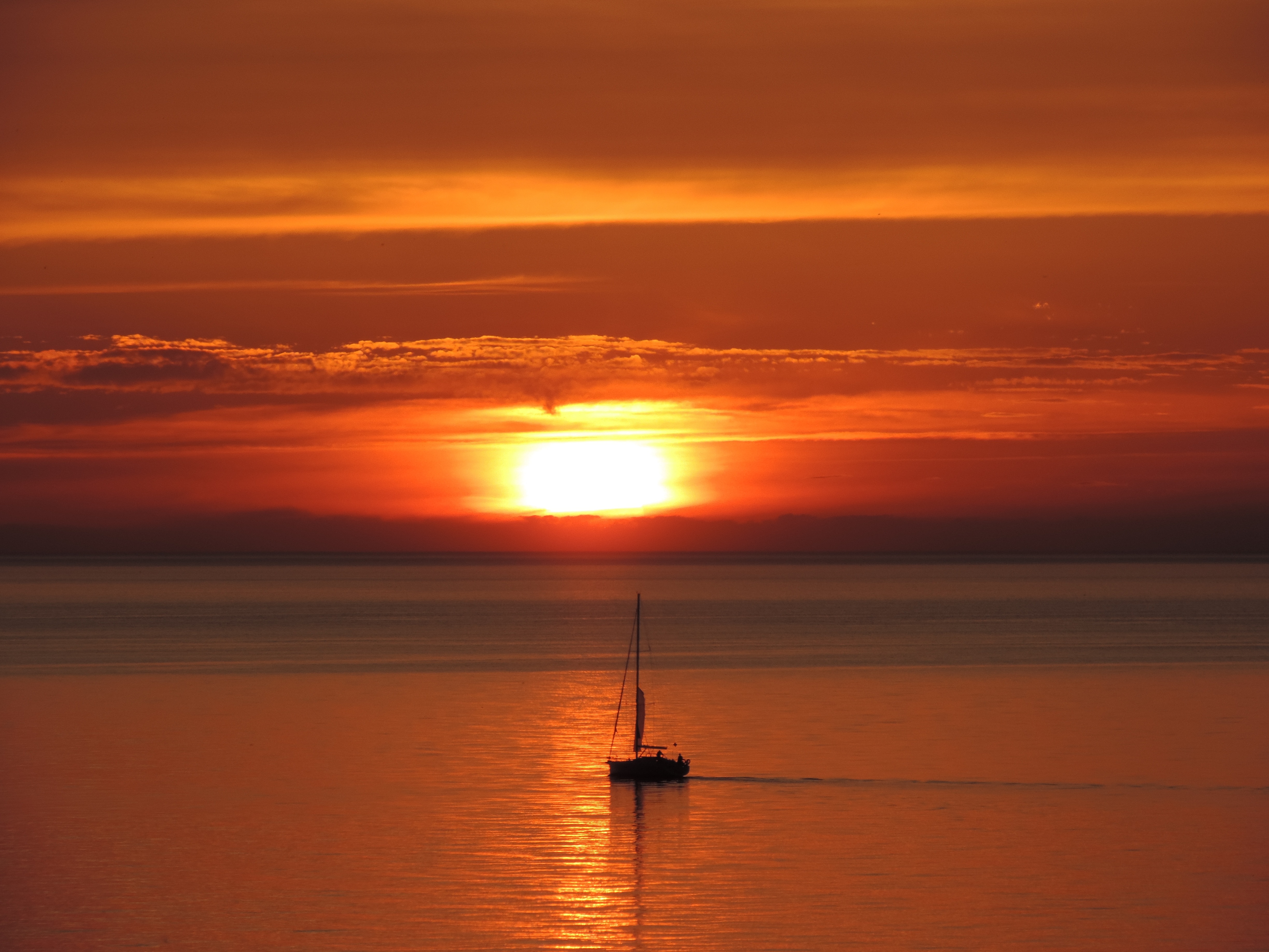 The Baltic Sea, Sailing, Sea, West, sunset, sea