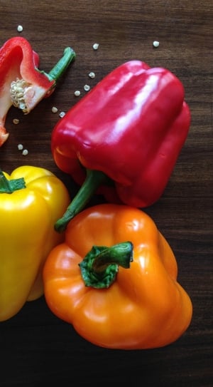 red yellow and orange bell peppers thumbnail