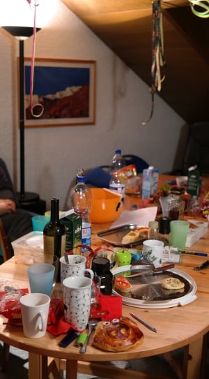Party, A Mess, Celebration, Table, Chaos, indoors, plate thumbnail