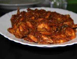 shrimp served on white ceramic plate thumbnail