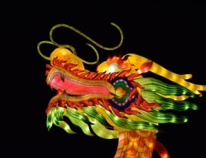 Chinese, Dragon, Dragoon, Lights, Red, multi colored, studio shot thumbnail