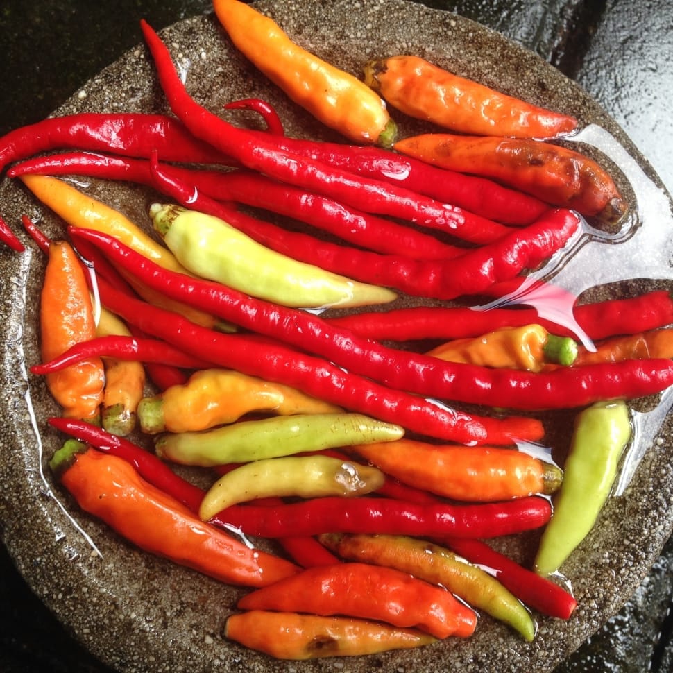 red orange and yellow chilis preview