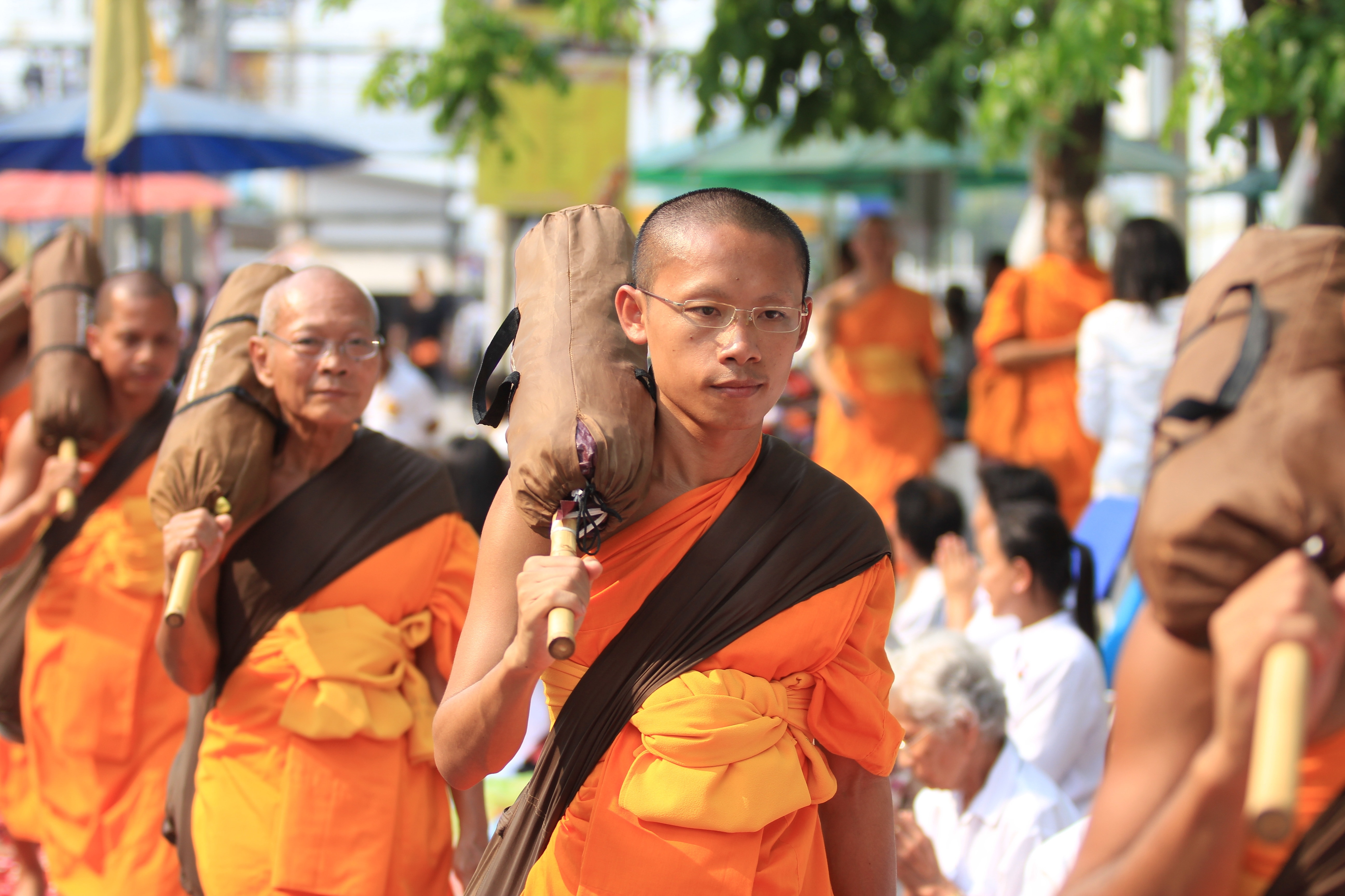 Buddhism, Monks, Buddhists, Orange, Walk, orange color, incidental people