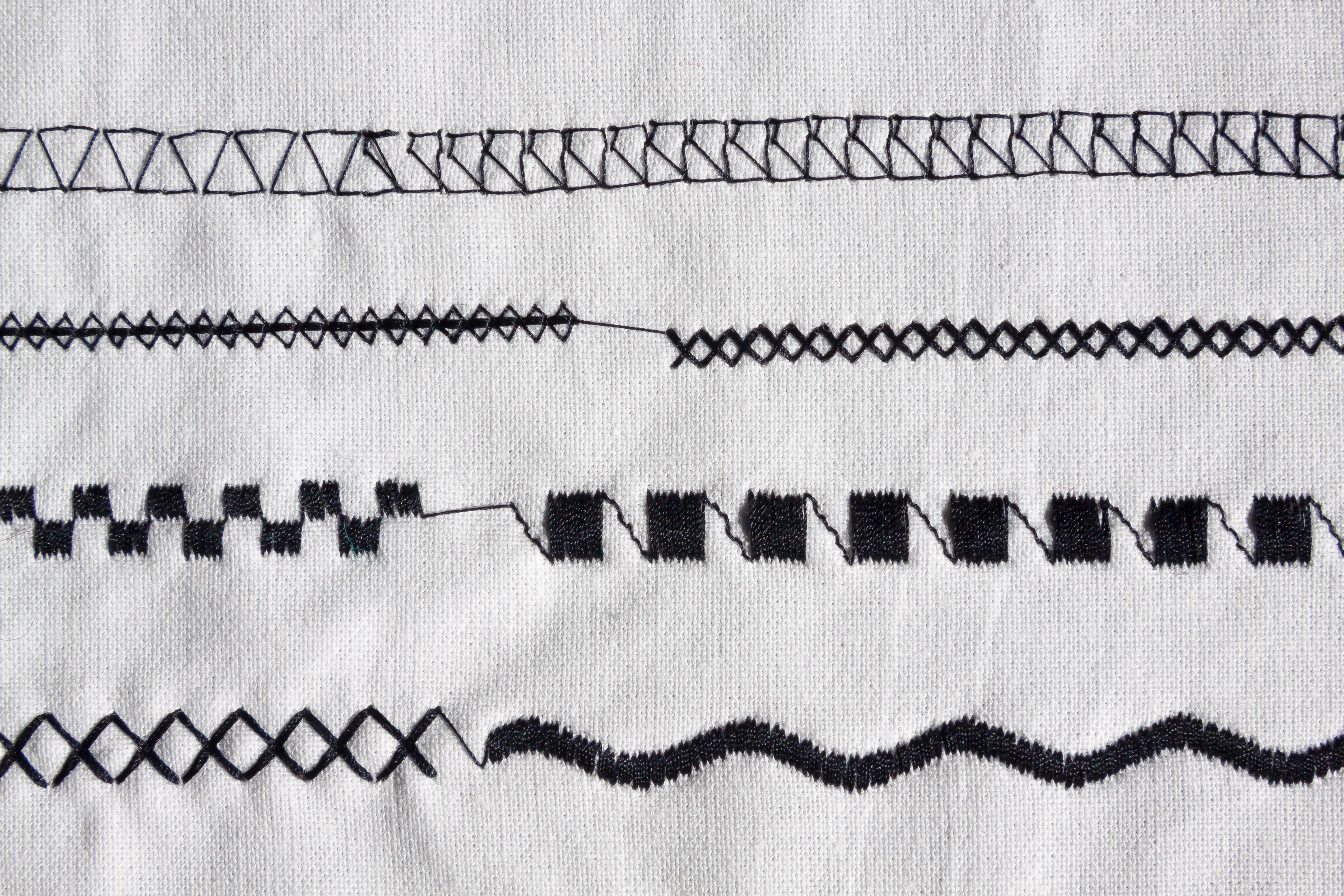black and white embroidery