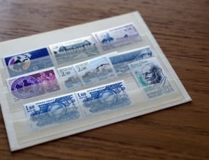 Stamps, Collection, Philately, indoors, paper currency thumbnail