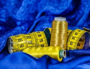 Sewing, Cotton, Tape, Material, Thread, blue, yellow thumbnail