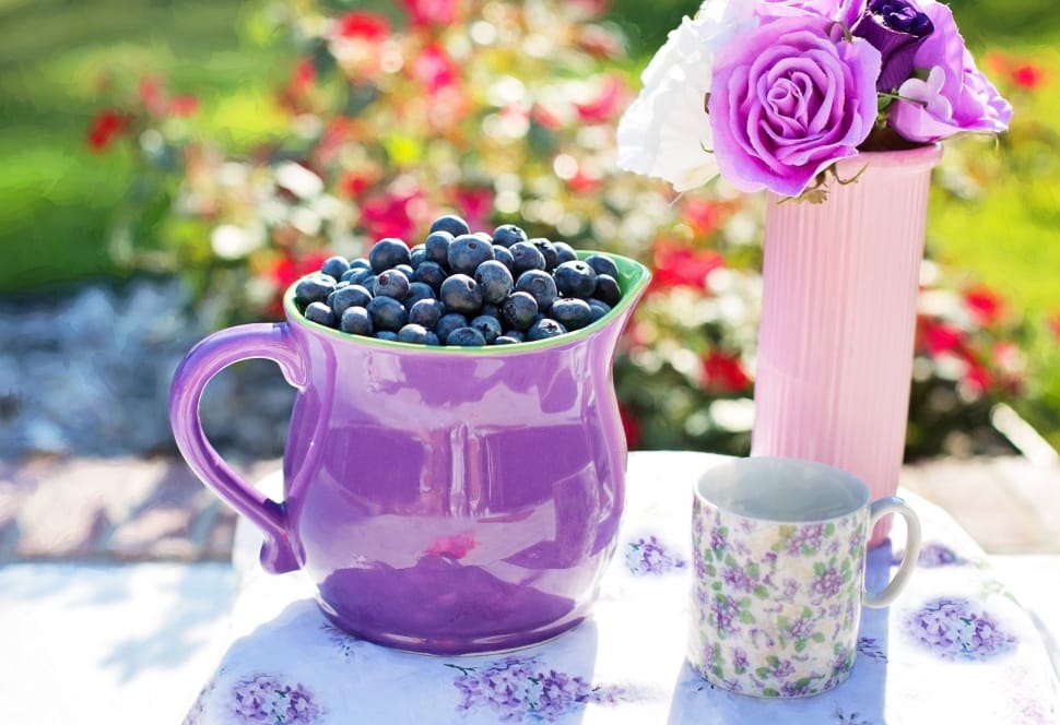 purple ceramic teapot and mug preview
