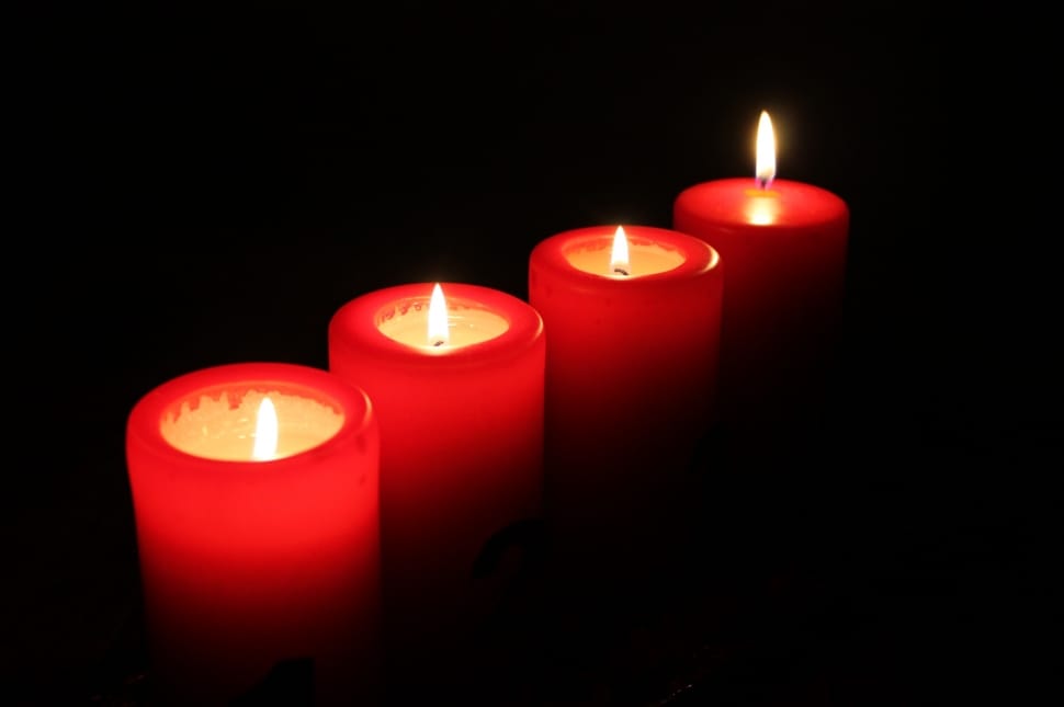 four red wax candles preview