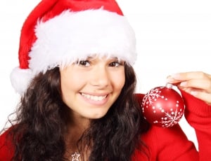 women's santa claus costume and red bauble thumbnail