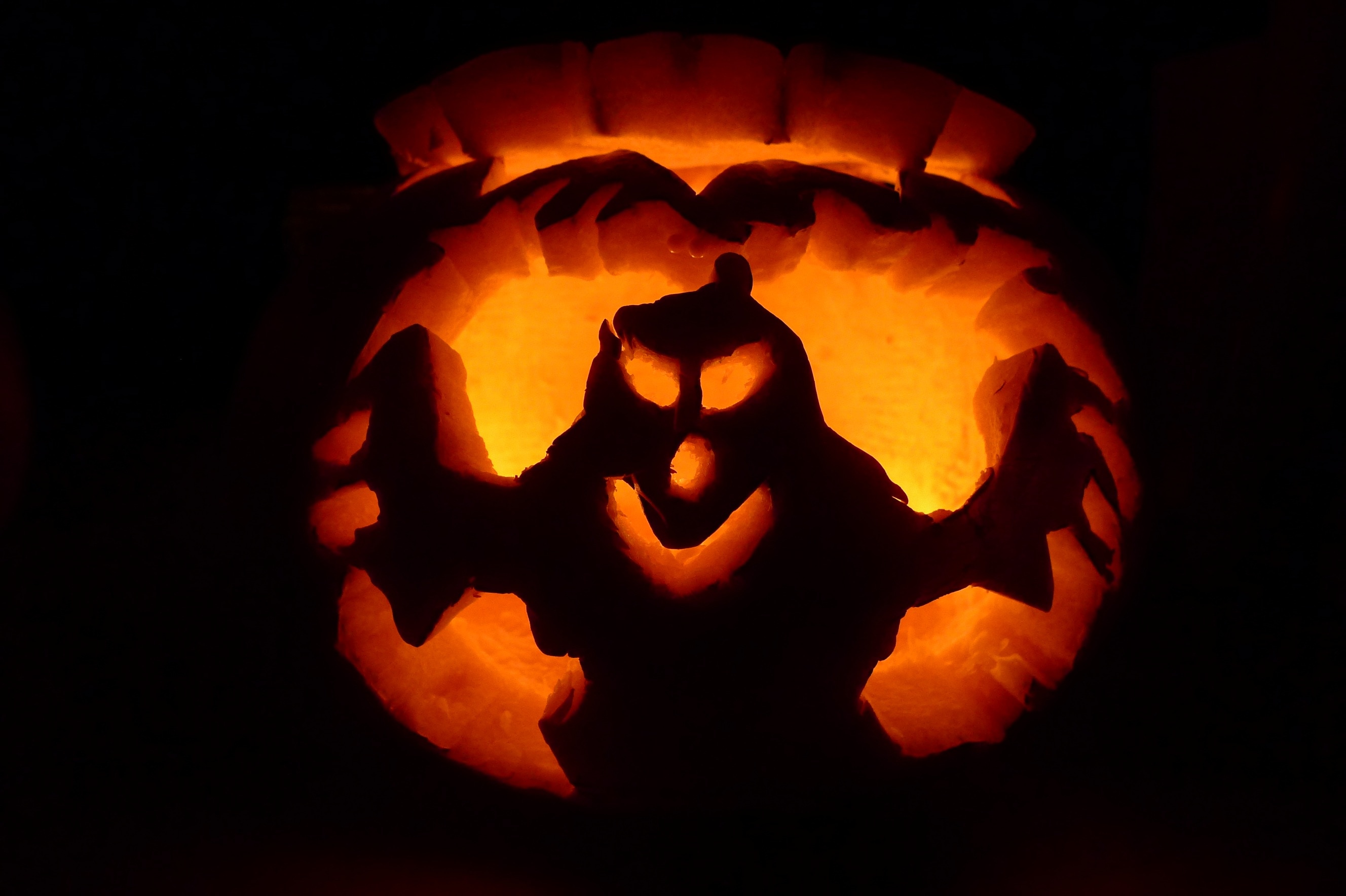 ghost cutout lighted pumpkin