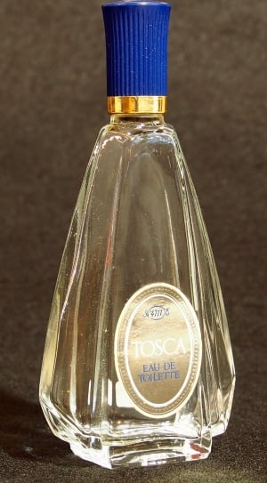 blue and clear glass perfume bottle thumbnail
