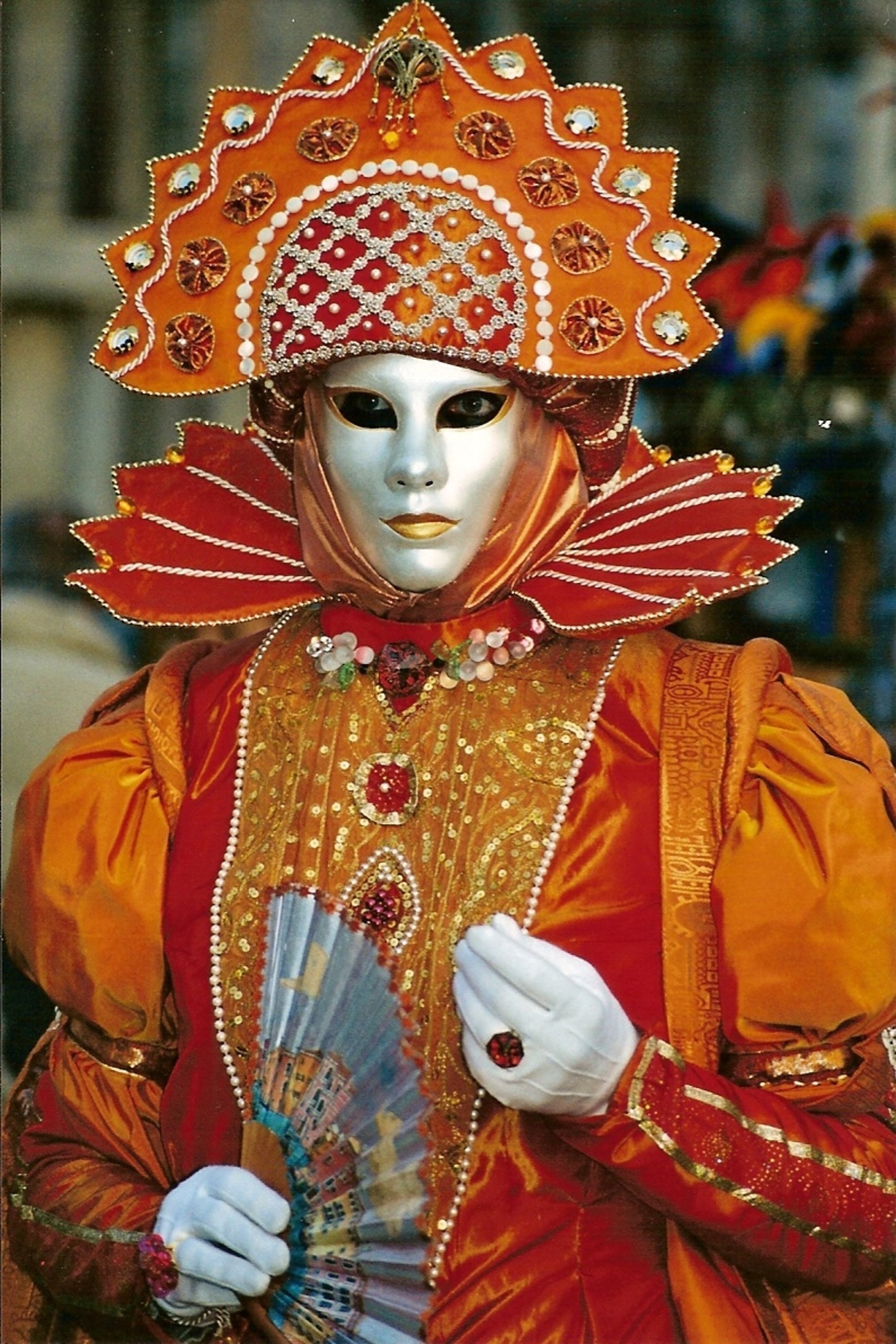 orange and red festival costume