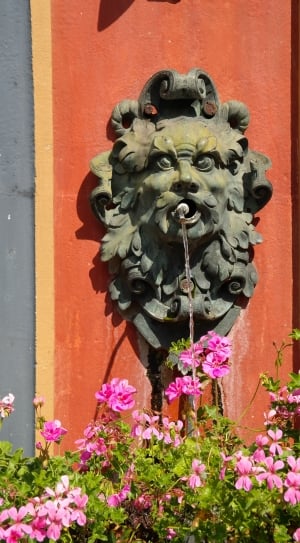lion face wall mount garden sprinkler thumbnail