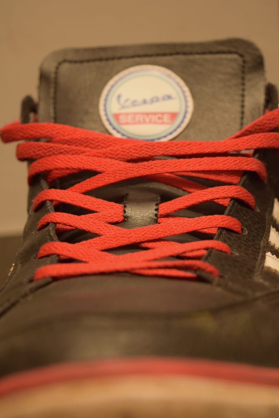 black and red lace up shoes preview