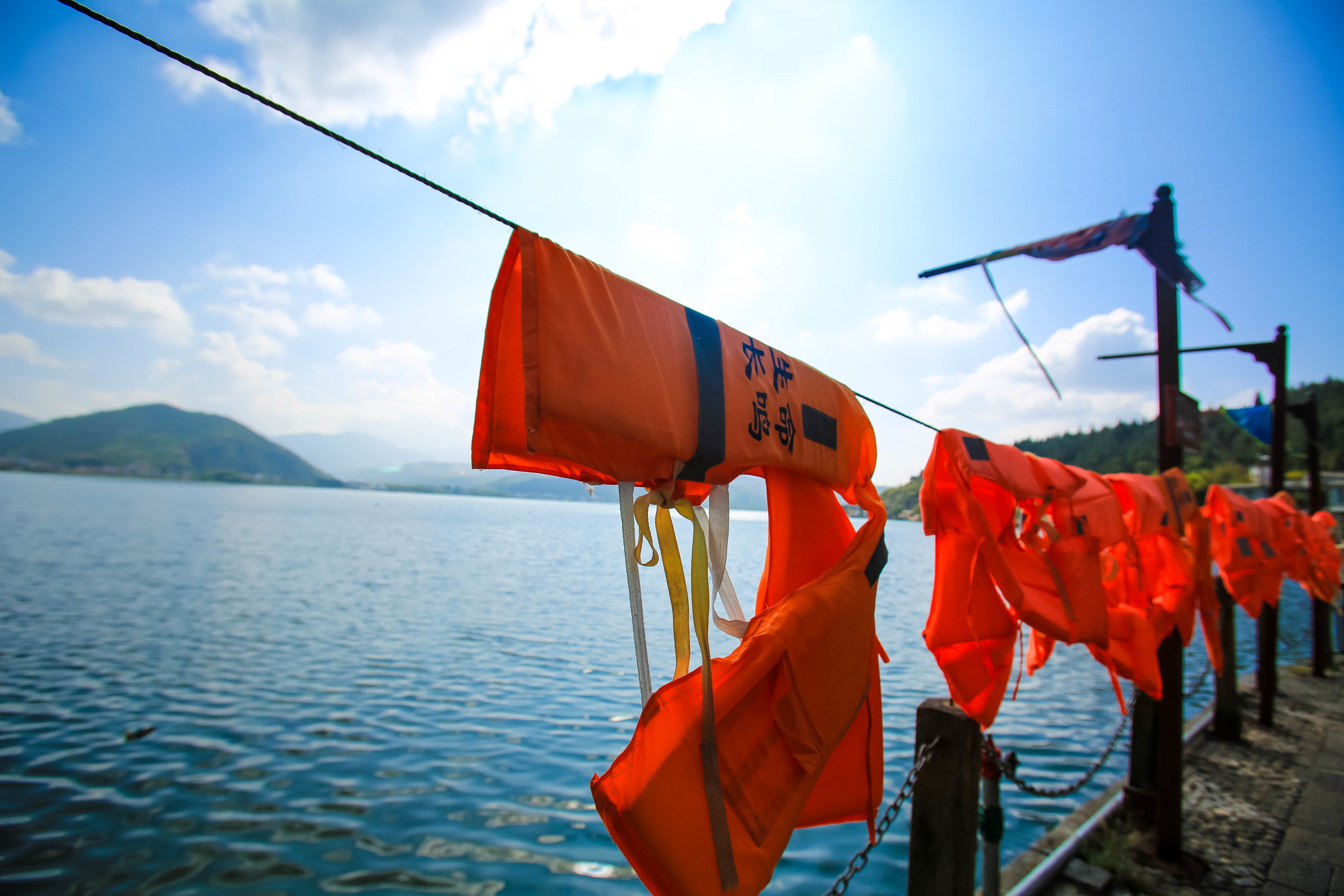 assorted orange life hanged jackets