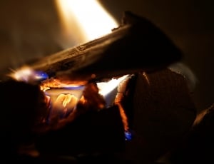 Fireplace, Flame, Fire, Log, Wood, Burn, illuminated, night thumbnail