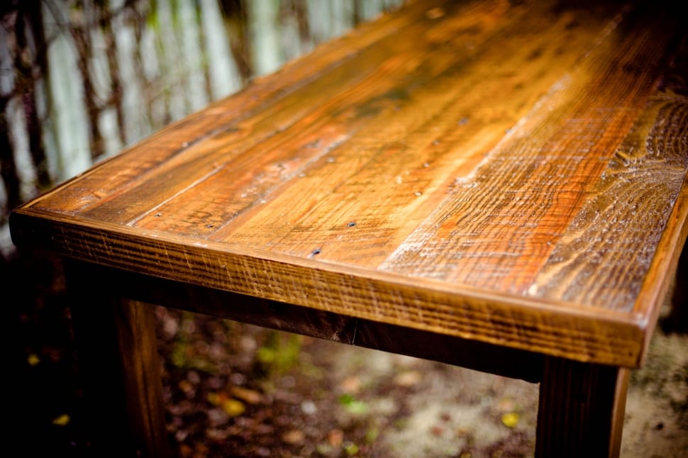 brown wooden rectangular bench preview