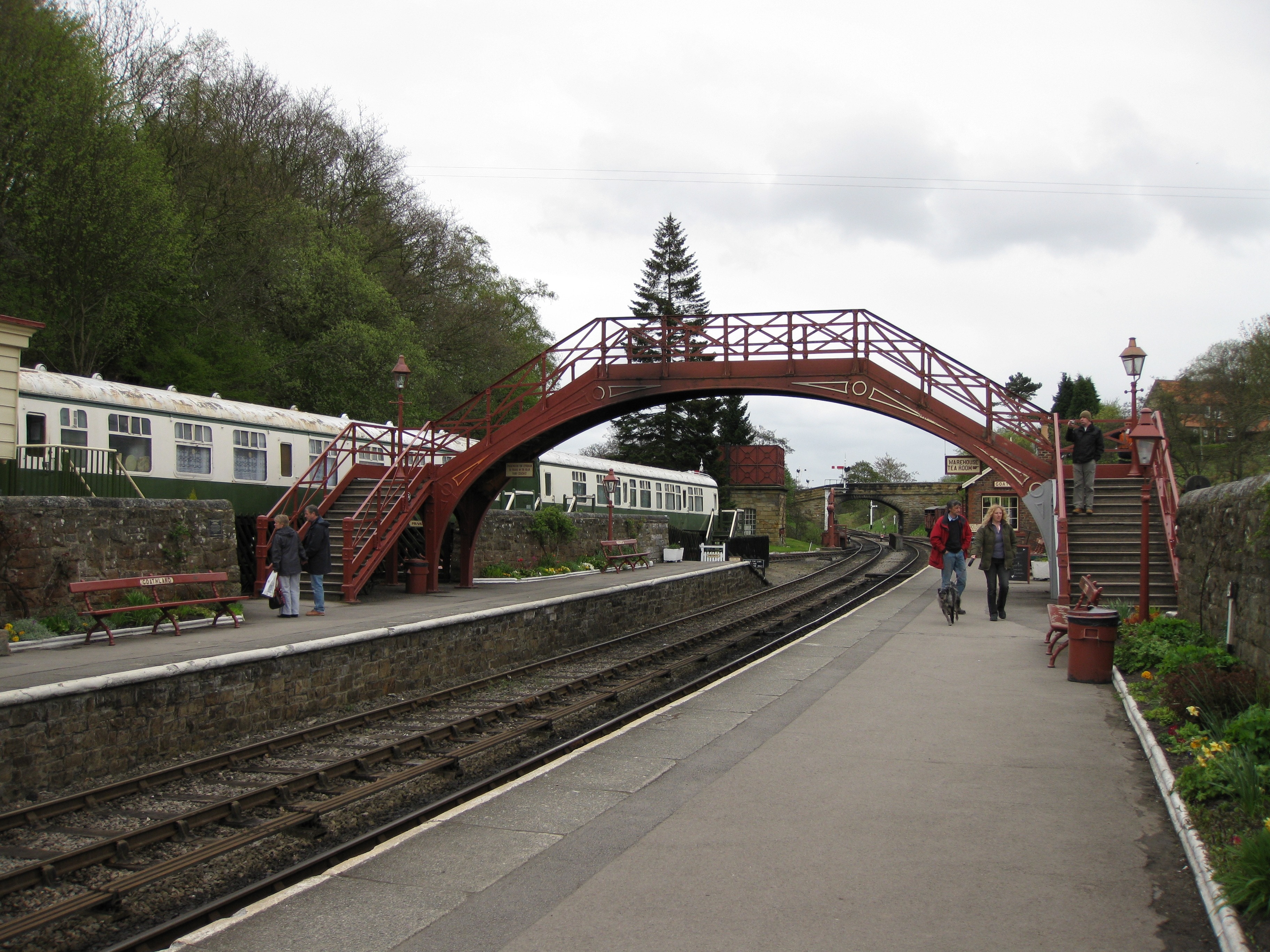 red metal bridge