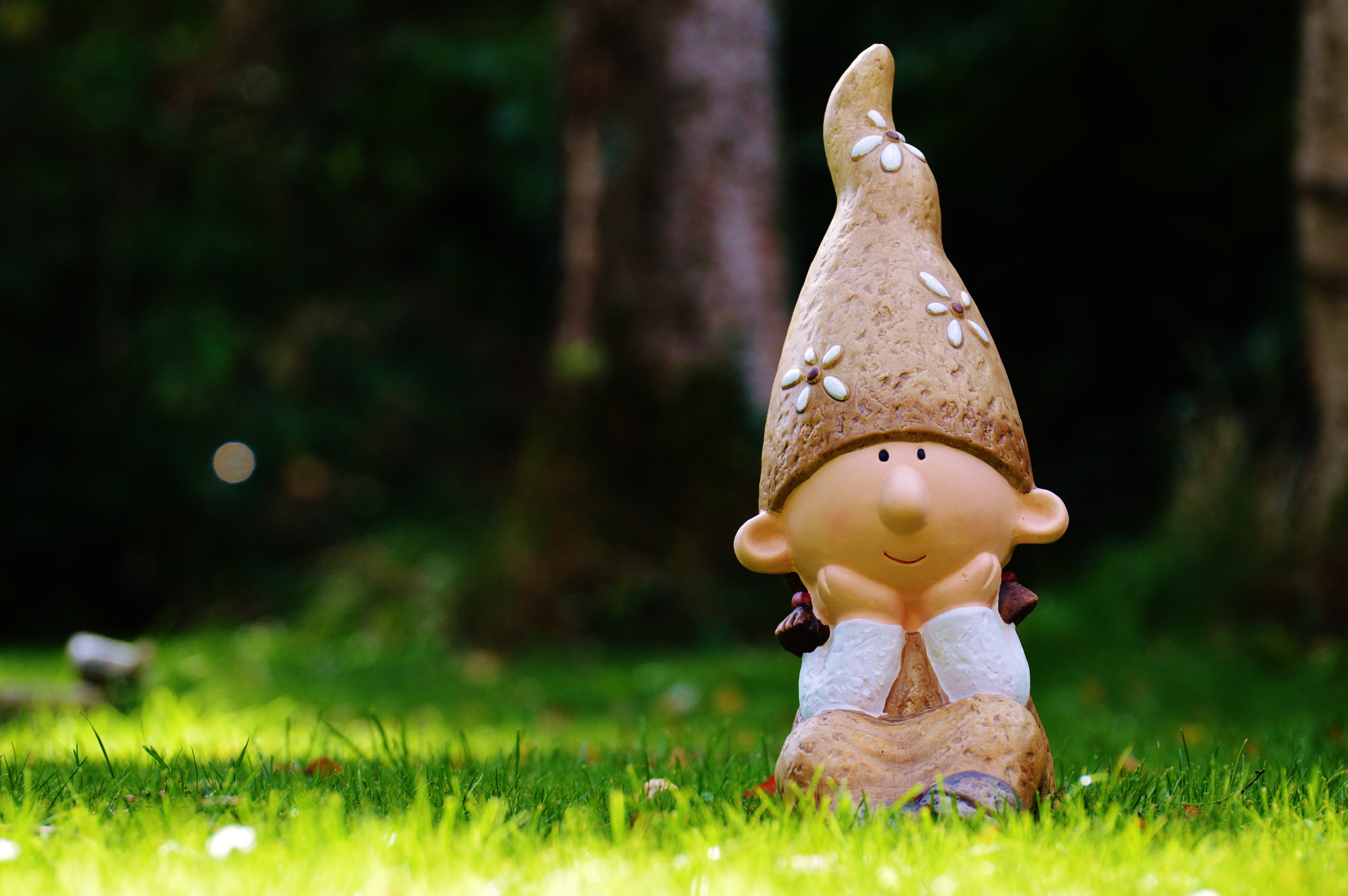 gnome figurine on grassy outdoor