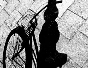 bicycle shadow in grey concrete ground thumbnail