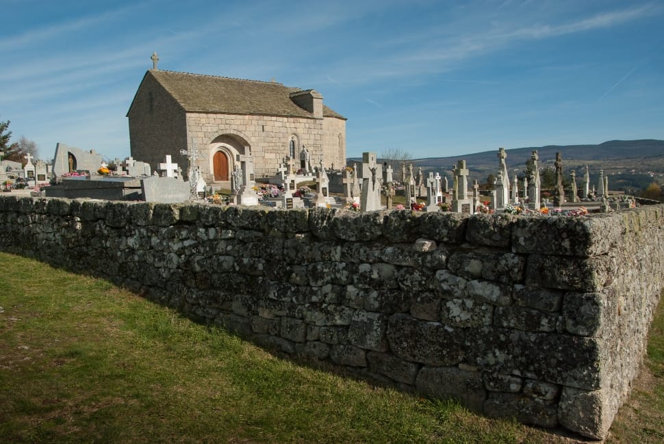 France, Lozère, Cemetery, Graves, Chapel, ,  preview