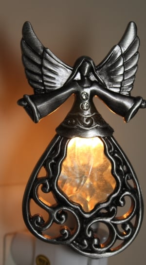 grey steel woman angel lamp decor thumbnail
