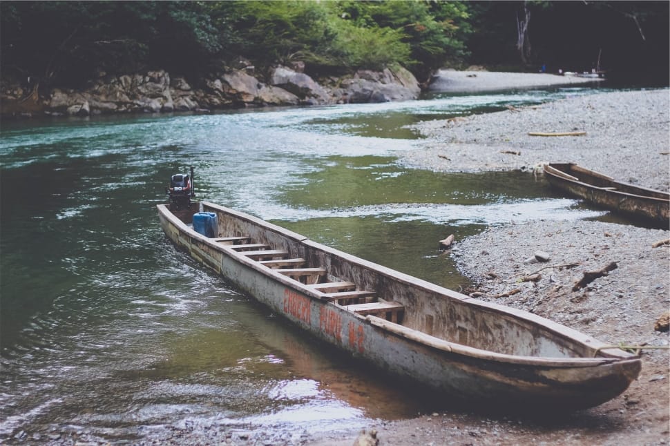 gray wooden canoe preview