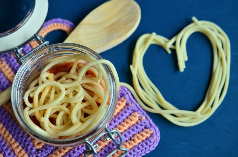 spaghetti in glass jar preview
