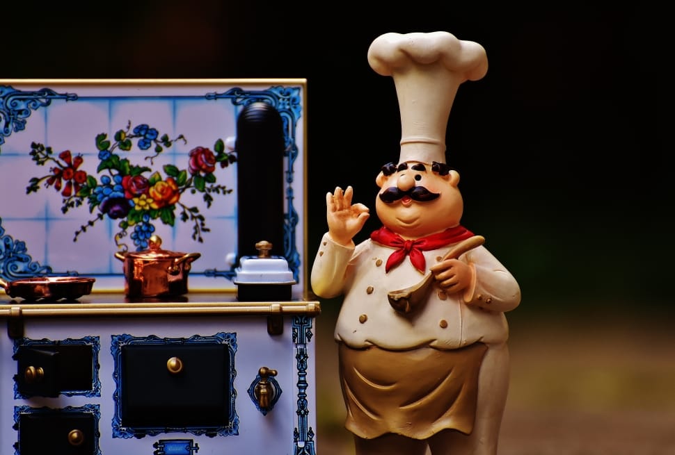 chef and with kitchen ceramic figurine preview