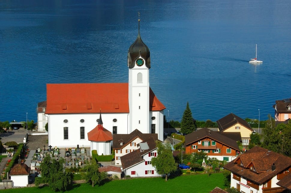 Switzerland, Lake Lucerne Region, Church, building exterior, architecture preview